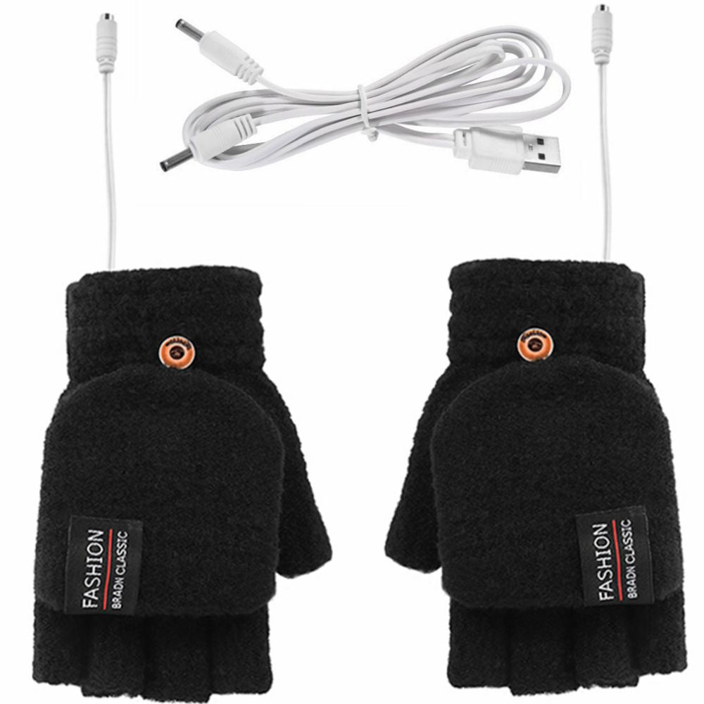 USB Double-sided Electrically Heated Gloves - Black Average Size - Men's Gloves - Carvan Mart