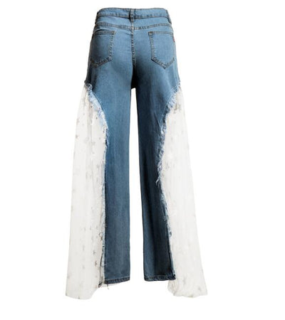 Women's Modern Jeans Denim Wide Leg Pants - Carvan Mart