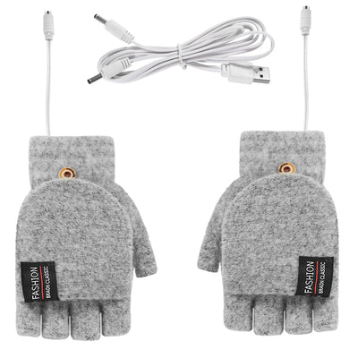 USB Double-sided Electrically Heated Gloves - Light Gray Average Size - Men's Gloves - Carvan Mart