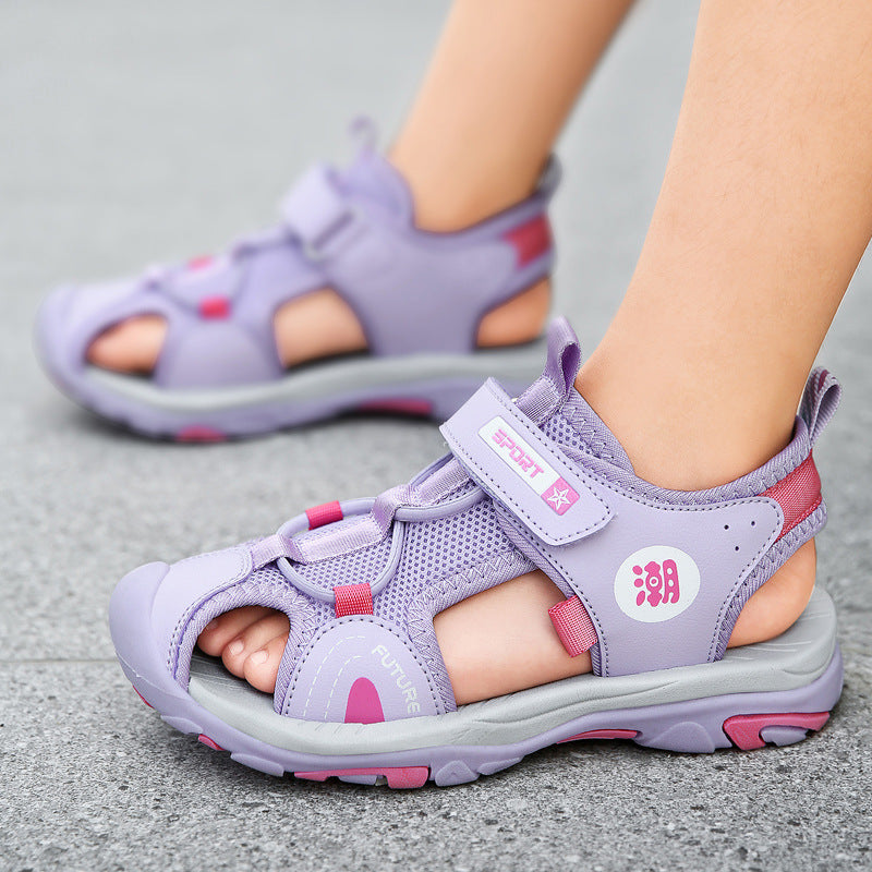 New Anti Slip Children's Baotou Middle And Big Children's Soft Sole Sports Shoes - Carvan Mart