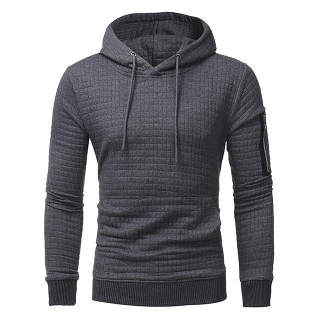 Modern Slim-fit Hooded Tops Arm Zipper Long Sleeve Men's Sweatshirt - Carvan Mart