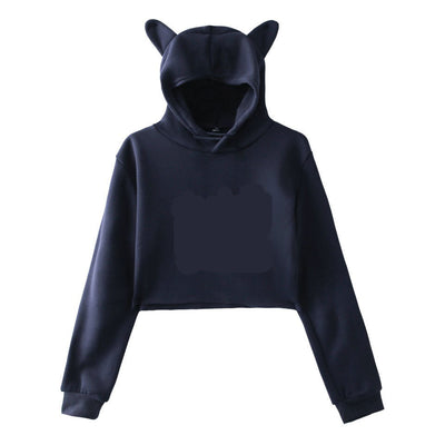 Sweatshirt Women Hoodie Pullover Clothes For Girls Streetwear Spring Long Sleeve Crop Top Hoodies - Navy Blue - Women Hoodies & Sweatshirts - Carvan Mart