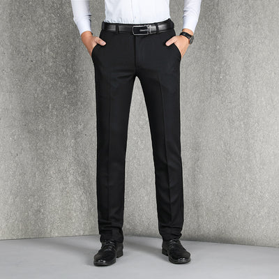 Classic Men's Dress Pants - Tailored Formal Trousers for Work - Black - Men's Pants - Carvan Mart