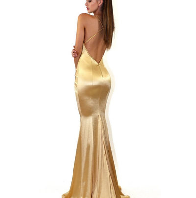 Women backless long dress Evening Gown Dresses - - Evening Dresses - Carvan Mart