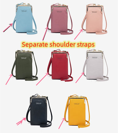 Fashion Lychee Pattern Solid Color Diagonal Shoulder Bag - Carvan Mart