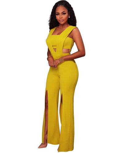 Wrap-Front Bandage Jumpsuit Dress - Carvan Mart