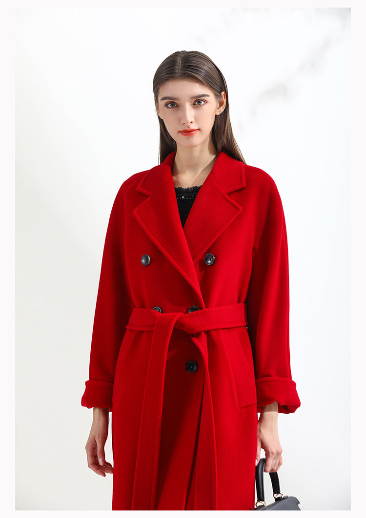 Women's Mid-length Woolen Coat - Carvan Mart Ltd