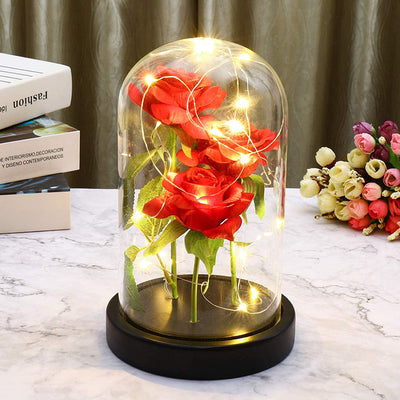 LED Night Light Immortal Flower Rose Decoration - - Gift - Carvan Mart