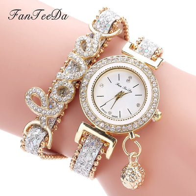 FanTeeDa Brand Women Bracelet Watches Ladies Watch Rhinestones Clock Womens Fashion Dress Wristwatch Relogio Feminino Gift - - Women's Watches - Carvan Mart