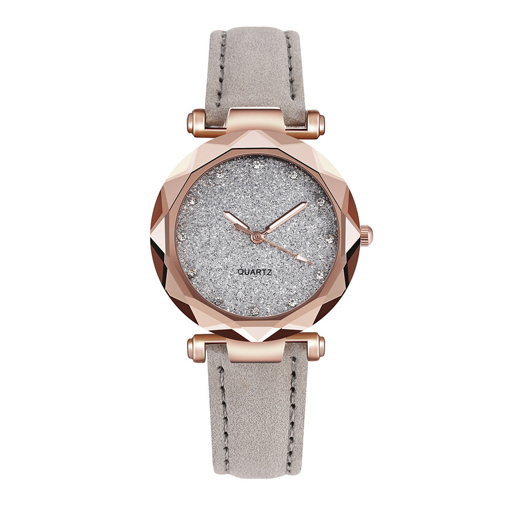 Casual Women Romantic Starry Sky Wrist Watch Leather Rhinestone Designer Ladies Clock - Carvan Mart