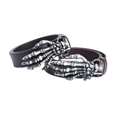 Men's Leather Belt Skull Big Head  Claw Outdoor Rider - Carvan Mart