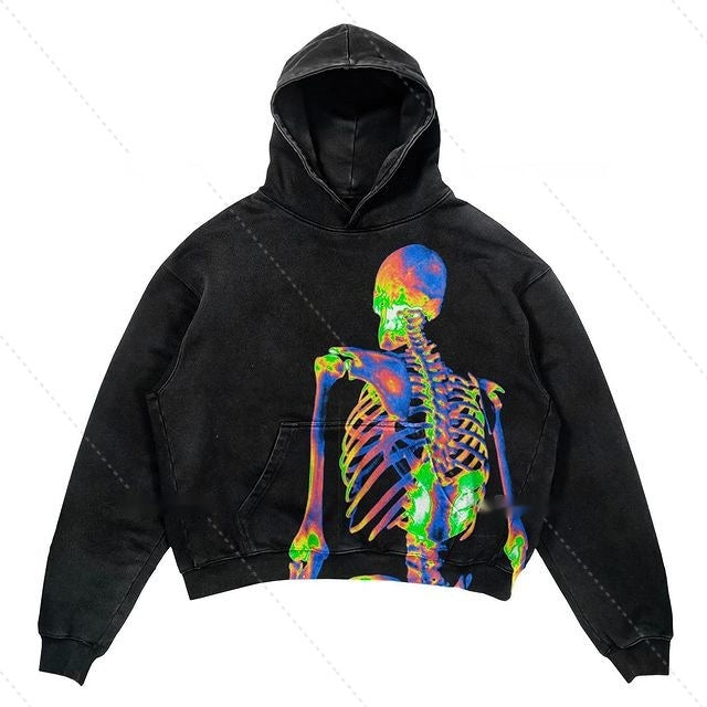 Gothic Punk Design Hoodie | 3D Printed Fashion Pullover - Black 12 - Men's Hoodies & Sweatshirts - Carvan Mart