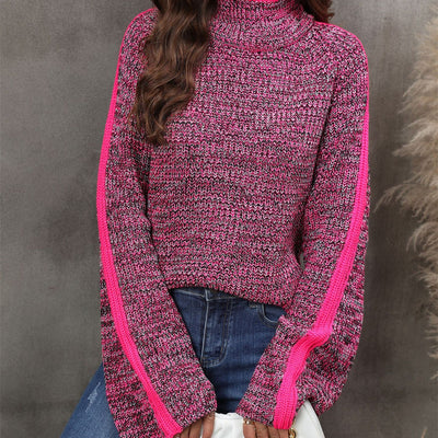 Sweater Patched Color Woven Shirt Cover - Rose - Sweaters - Carvan Mart