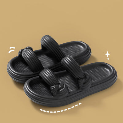 Bow Design Slippers Summer Women Thick-soled Non-slip Home Slippers - Carvan Mart