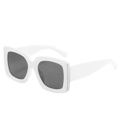 Trendy Large Frame Sunglasses Women Square Bright Black Sunglasses - Carvan Mart