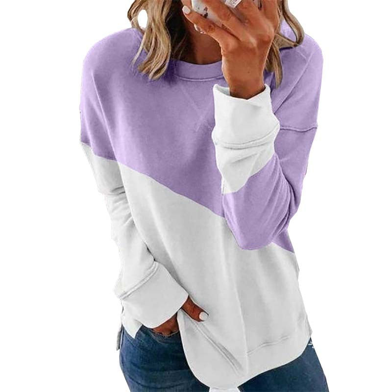 Women's Sweater Sport Round Neck Long Sleeve Tops - Carvan Mart