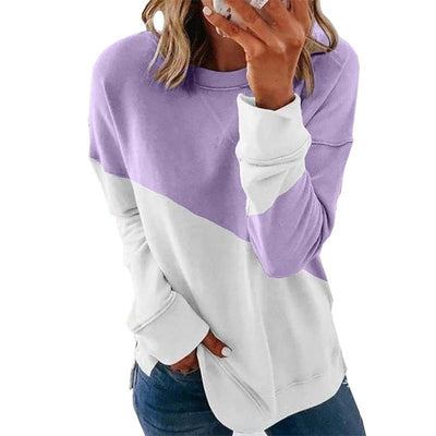 Women's Sweater Sport Round Neck Long Sleeve Tops - Carvan Mart