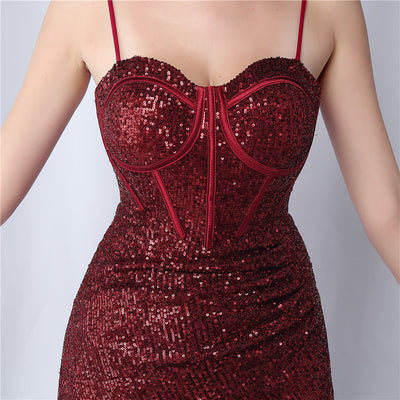 Gorgeous Prom Dresses Sequin Mermaid with Sweetheart Neckline and High Slit - Perfect for Formal Occasions