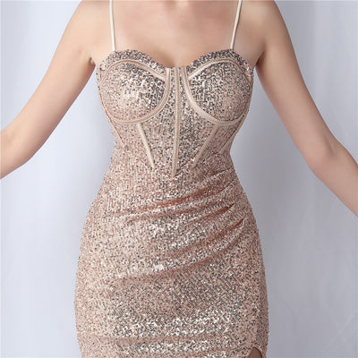 Gorgeous Prom Dresses Sequin Mermaid with Sweetheart Neckline and High Slit - Perfect for Formal Occasions - Carvan Mart