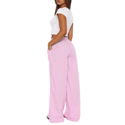 Trendy Pants For Women 2024 Striped Wide Leg Summer Lounge Pants - - Pants & Capris - Carvan Mart