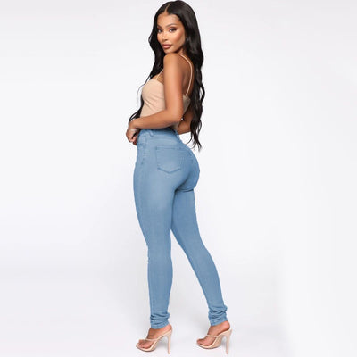 High-Waisted Skinny Jeans for Women - Stretch Denim Pants in Multiple Colors - Carvan Mart