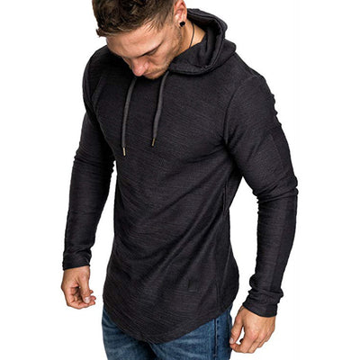 Modern Slim-fit Hooded Tops Men's Casual Long Sleeve Slim Top Sporty Performance Sweatshirt - Black - Men's Hoodies & Sweatshirts - Carvan Mart