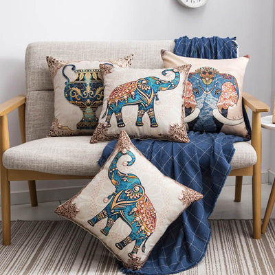Elephant Pillow Cushion Cover - 