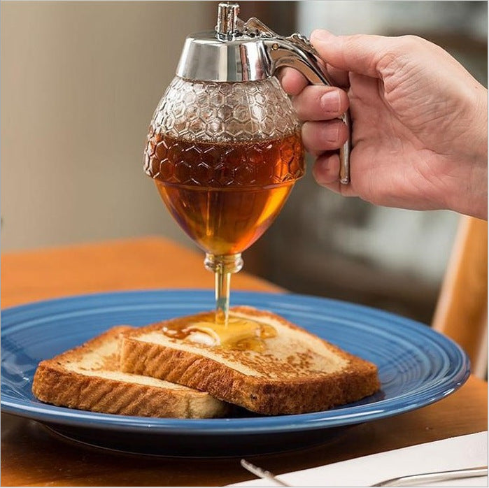 Mess-Free Honey Syrup Dispenser Jug, Acrylic Glass Syrup Honey Juice Container - - Essential Multifunctional Appliances - Carvan Mart