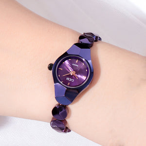 Tungsten steel bracelet watch - Purple - Women's Watches - Carvan Mart