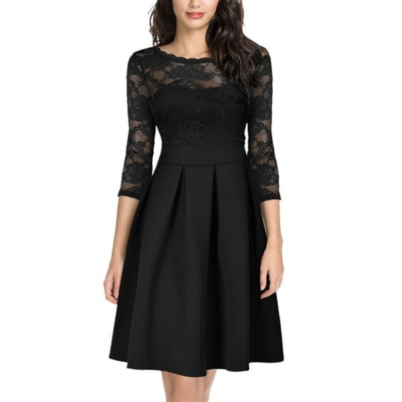 Ladies Lightly Cooked Cocktail Lace Dress - Carvan Mart