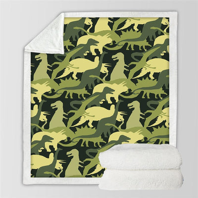 Kids Children Dinosaur Fluffy Soft Cotton Blanket Jurassic Cartoon Boys Girl Throw Blankets For Beds Home Textile Bedding Outlet - Forest Green - Bedding Sets - Carvan Mart