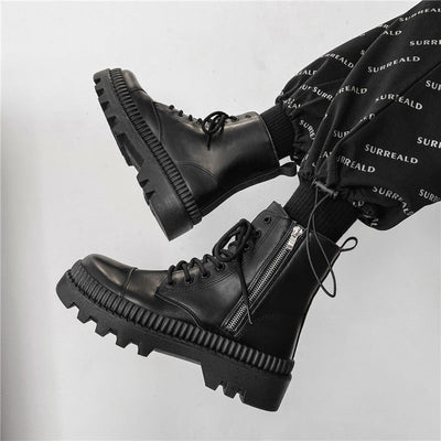 Men's Black Platform Doc Martens Boots - Carvan Mart