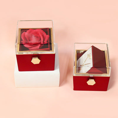 Rotating Soap Flower Rose Gift Box Creative Rotating Rose Jewelry Packaging Box Valentine's Day Gift For Women - - Gift - Carvan Mart