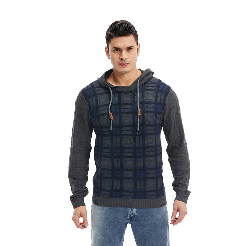 Breathable Outdoor Sports Pullover Plaid Men Hoodies - Dark Gray - Men's Hoodies & Sweatshirts - Carvan Mart