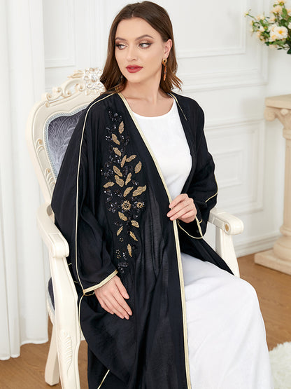 Muslim Women's Middle Eastern Long Sleeve Patchwork Bat Sleeved Dress - Carvan Mart Ltd
