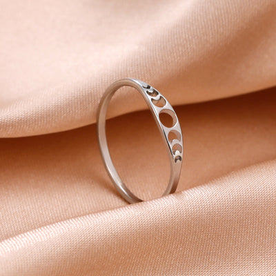 Cut Titanium Steel Gold Hollowed-out Sun Ring - Carvan Mart