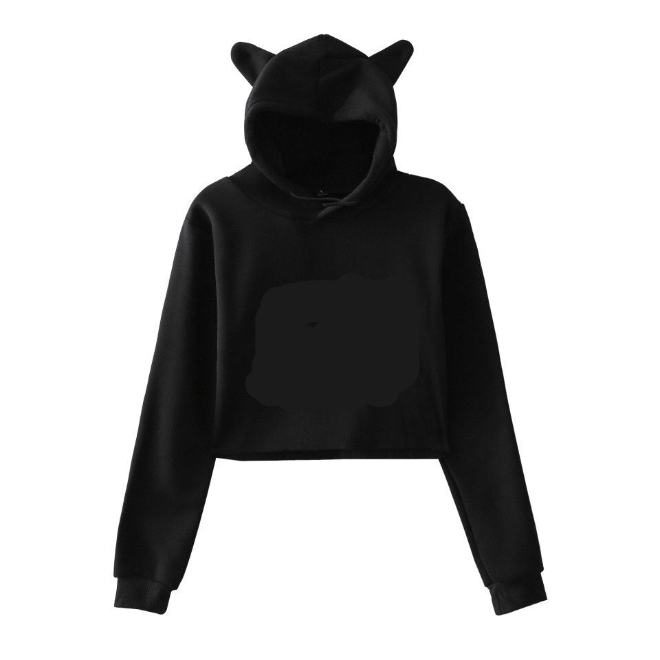 Sweatshirt Women Hoodie Pullover Clothes For Girls Streetwear Spring Long Sleeve Crop Top Hoodies - Black - Women Hoodies & Sweatshirts - Carvan Mart