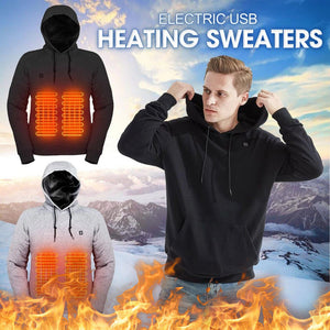 USB Heating Hoodies Vintage Gothic Heated Jacket Outdoor Electric Heating Jacket - - Men's Jackets & Coats - Carvan Mart