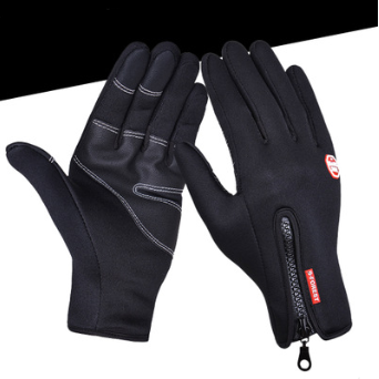 Outdoor Waterproof Gloves Touch Screen Windproof Riding Zipper Sports Winter Warm Fleece Mountaineering Gloves - Carvan Mart