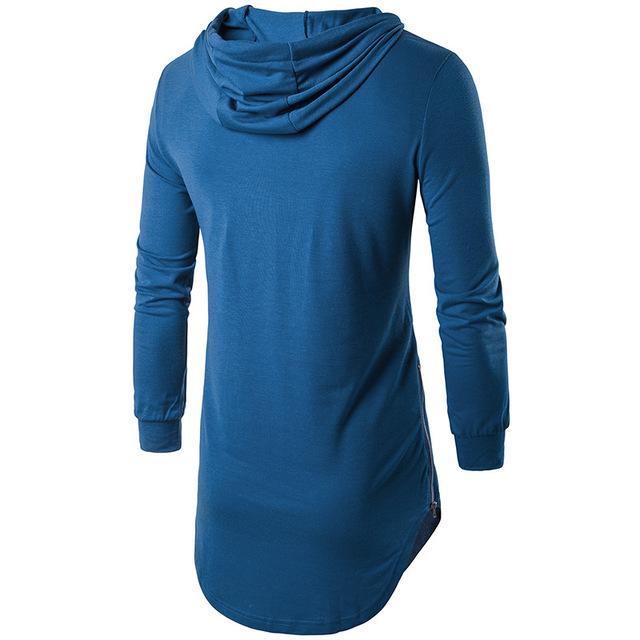 Men's Comfortable Cotton Hoodies Fashionable Henley Hoodies - Blue - Men's Hoodies & Sweatshirts - Carvan Mart