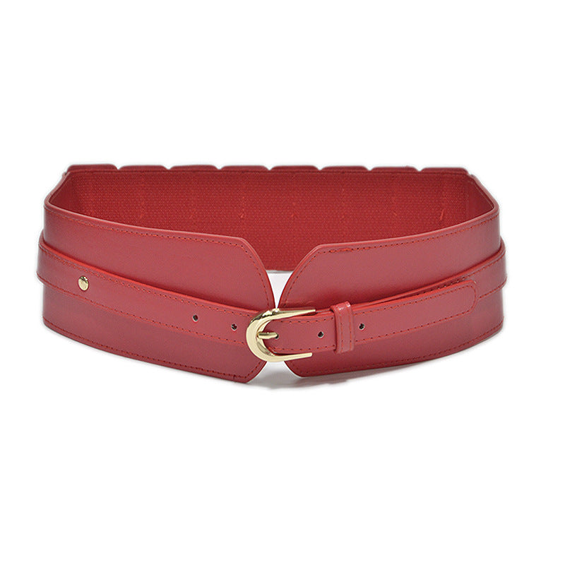 Women's Casual Decoration Waist Elastic Band - Red - Belts & Cummerbunds - Carvan Mart