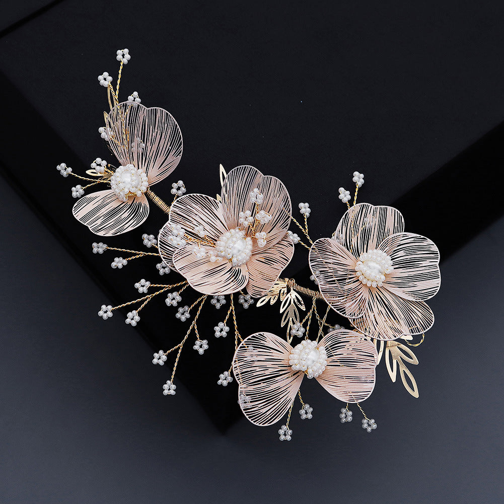 Handmade gold silk petal headband - Carvan Mart