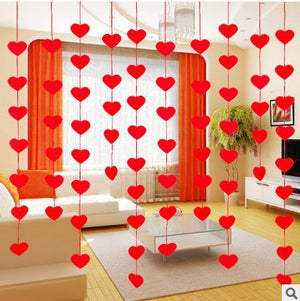 Heart curtain DIY non-woven flower curtain - Carvan Mart