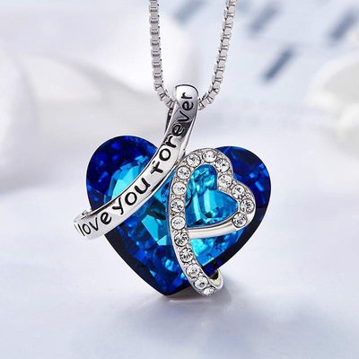Ocean Heart Peach Heart Clavicle Necklace - Carvan Mart