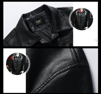 Men's Spring And Autumn Workwear Leather Jacket - - Genuine Leather - Carvan Mart