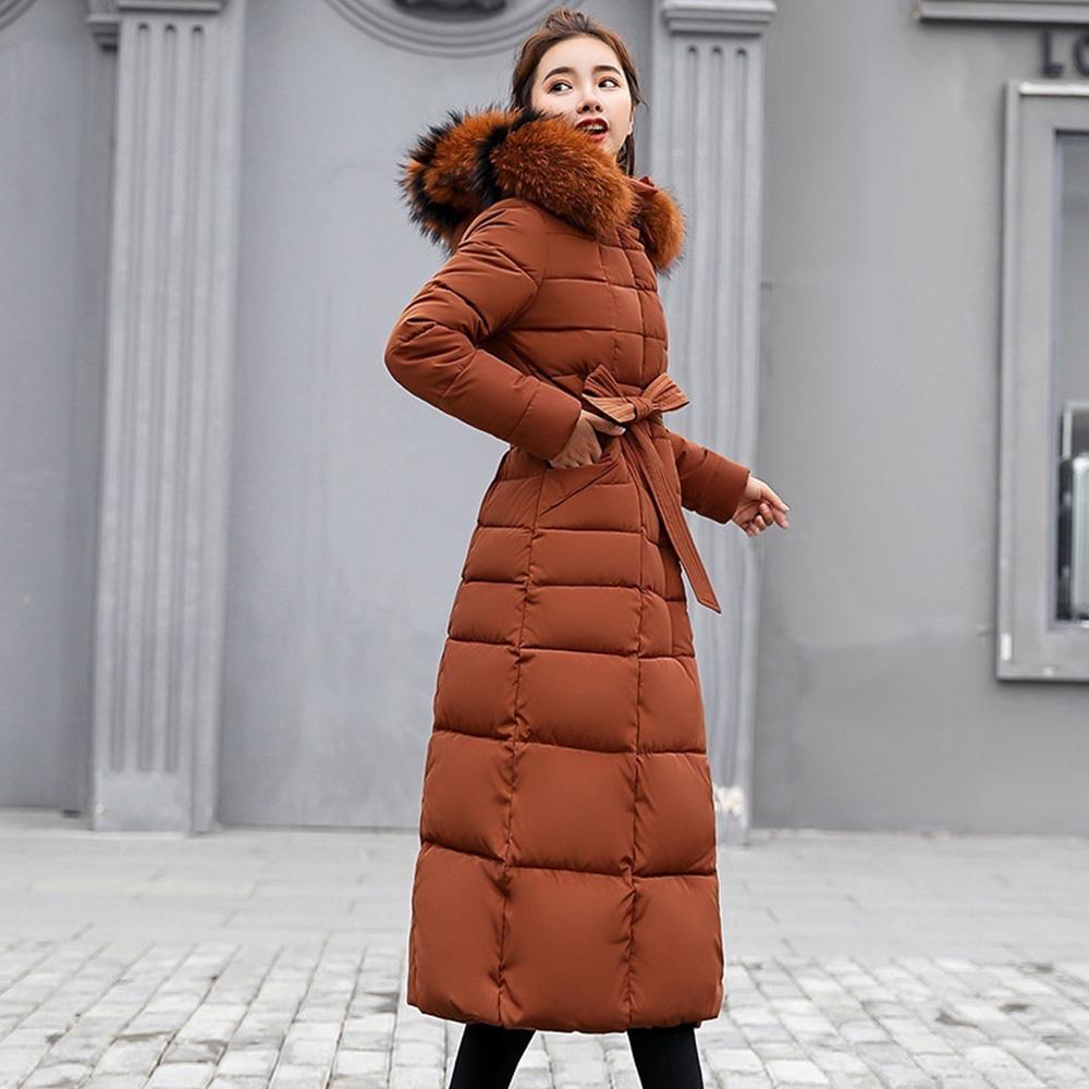 Durable Fashion Winter Women's Down Coat Cotton Padded Parka Thickened Long Jacket Warm Casual - Carvan Mart