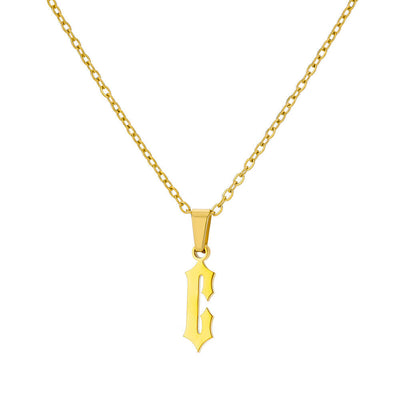 Ancient English Letter Pendant Necklace - Carvan Mart