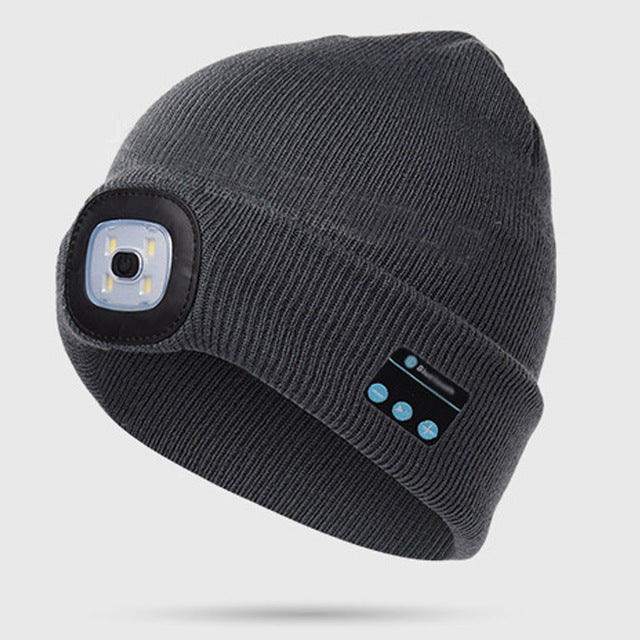 Bluetooth LED Hat Wireless Smart Headset Headphone - Dark Grey - Women's Hats & Caps - Carvan Mart