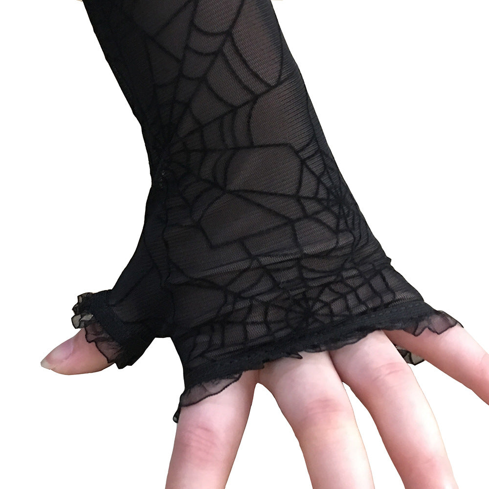 Spider web gloves halloween decoration - Carvan Mart