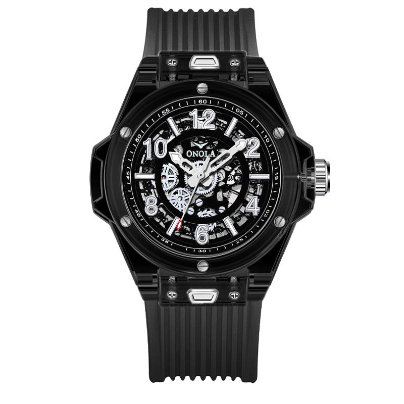 Men's Waterproof Transparent Automatic Mechanical Watch - Carvan Mart